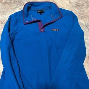Patagonia Vibrant Blue Fleece with Purple Trim